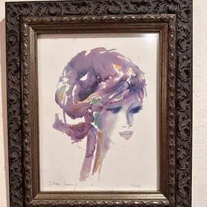RARE Framed signed Shan Merry "Natalia" Watercolor Seriolithograph #'d 53/450
